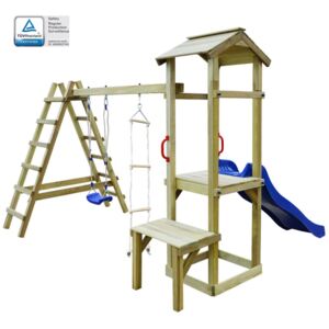 VidaXL Playhouse with Slide Ladders Swing 286x228x218 cm Wood