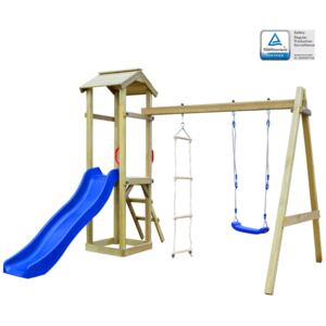 VidaXL Playhouse Set with Slide Ladders Swing 242x237x218 cm Wood