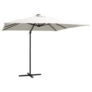 VidaXL Cantilever Umbrella with LED lights and Steel Pole 250x250 cm Sand