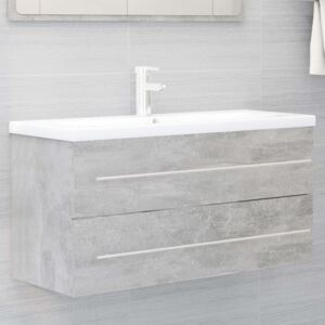 VidaXL Sink Cabinet Concrete Grey 100x38.5x48 cm Chipboard