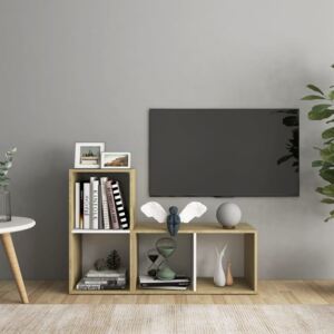 VidaXL TV Cabinets 2 pcs White and Sonoma Oak 72x35x36.5 cm Chipboard