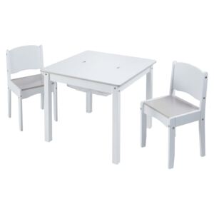 Worlds Apart Three Piece Table and Chairs Set White
