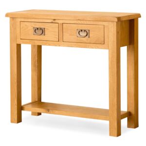 Lanner Waxed Oak Console Table, Hall Stand with Drawers | Rustic Oak