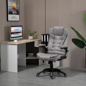 Vinsetto Swivel Office Chair for Home Ergonomic Micro Fiber Computer Chair, with Arm, Adjustable Height, Grey