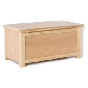 London Oak Blanket Box with Sprung Top, Solid Wood | Oak