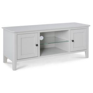 Elgin Grey Large TV Stand, 120cm Solid Wood Media Cabinet | Roseland Furniture