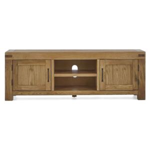 Abbey Grande 160cm TV Stand, Screens Up To 70", Solid Wood | Waxed Oak