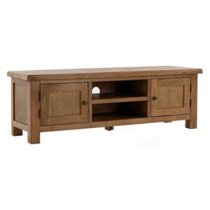 Zelah Oak Large Rustic TV Stand, 180cm | Roseland Furniture