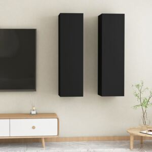 VidaXL TV Cabinets 2 pcs Black 30.5x30x110 cm Chipboard
