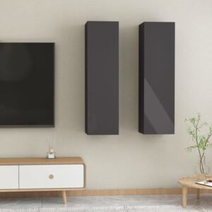 VidaXL TV Cabinets 2 pcs High Gloss Grey 30.5x30x110 cm Chipboard