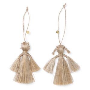 Wing Angels Hanging decoration - / Set of 2 - Jute / Hand-made by Ferm Living Beige