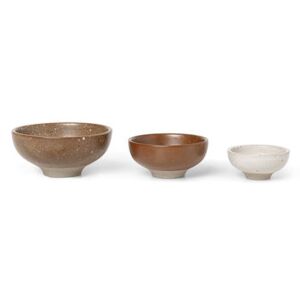Bowl - / Set of 3 - Enamelled porcelain by Ferm Living Brown