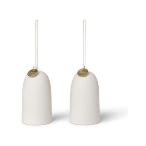 Bell - stoneware for hanging / Set of 2 -Ø 4 x H 7 cm by Ferm Living White