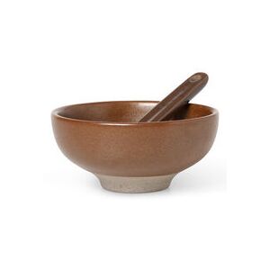 Bowl - with spoon / For salt, jam, tapenade by Ferm Living Brown