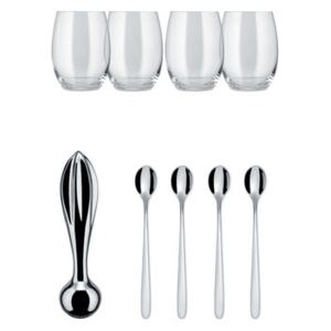 The Player Cocktail box - / Squeezer + 4 glasses with spoons by Alessi Transparent/Metal