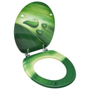 VidaXL WC Toilet Seat with Lid MDF Green Water Drop Design